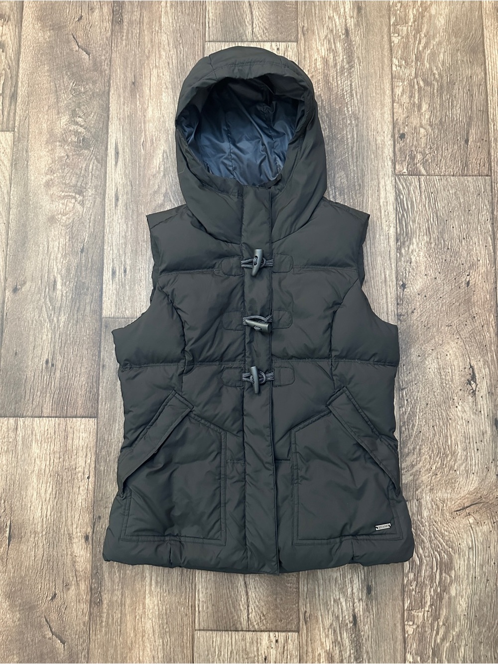 Prana Looped Buttons Outdoor Down Sleeveless Vest Women’s Size XS Black